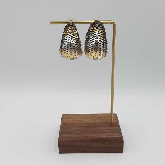 NWT J Crew Chunky Silver Sequin Hoop Earrings. - Picture 3 of 9